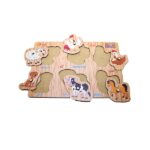 پازل یک تکه حیوانات مزرعه پین دار چوبی