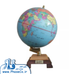 کره جغرافیا سایز 20 سانتی متر پایه چوبی ایفل چراغدار کد 119