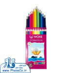مداد رنگی 12 رنگ تخت مقوایی وک