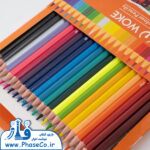 مداد رنگی 24 رنگ تخت مقوایی وک