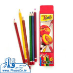 مداد رنگی 6 رنگ تخت مقوایی لاکپشت - Turtle