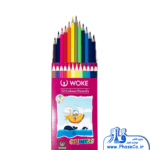 مدادرنگی 12 رنگ تخت مقوایی 3 گوش وک