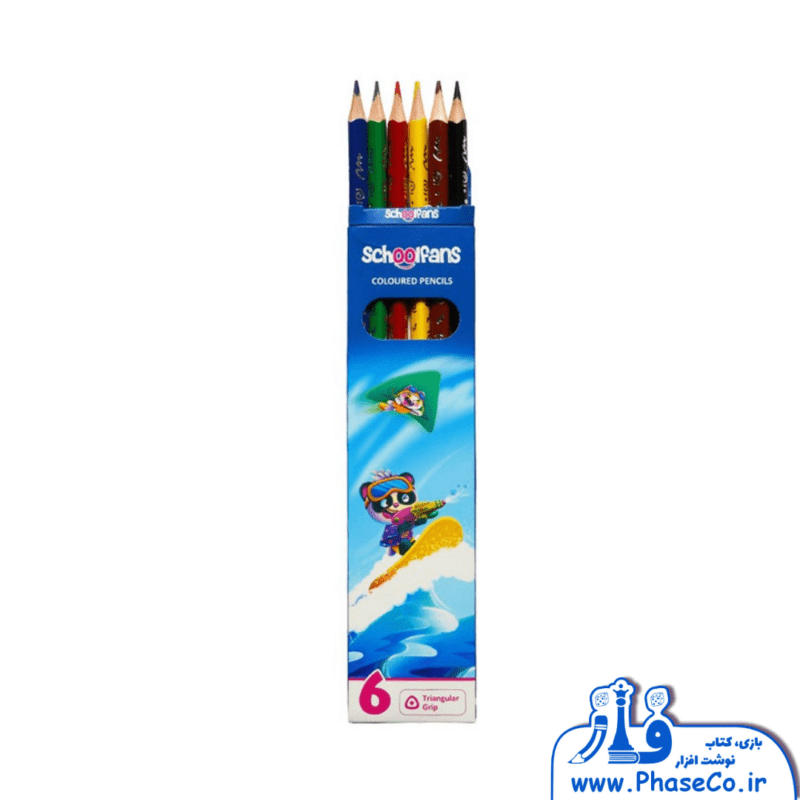 مداد رنگی 6 رنگ 3 گوش اسکول فنس 92446