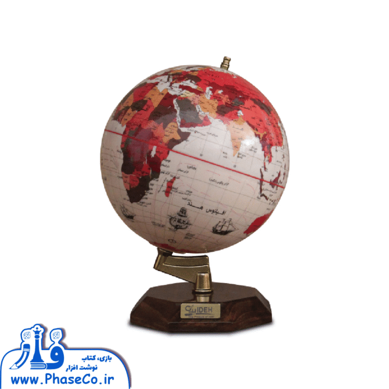 کره جغرافیایی سایز 20 پایه چوبی 8 ظلعی کد 114 - Image 1