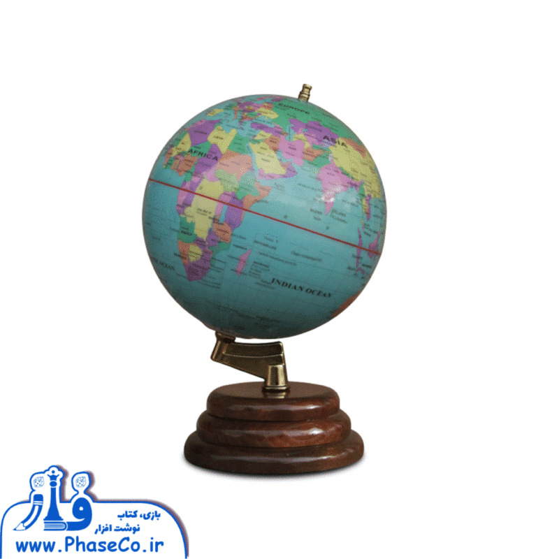 کره جغرافیایی سایز 20 پایه چوبی گرد کد 115 - Image 1