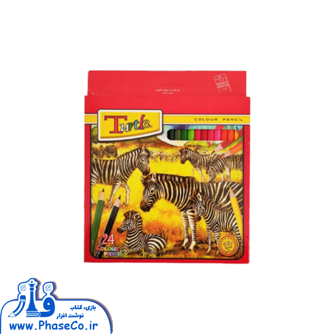 مداد رنگی 24 رنگ تخت مقوایی لاک پشتی مداد رنگی 24 رنگ تخت مقوایی لاک پشتی - Image 1