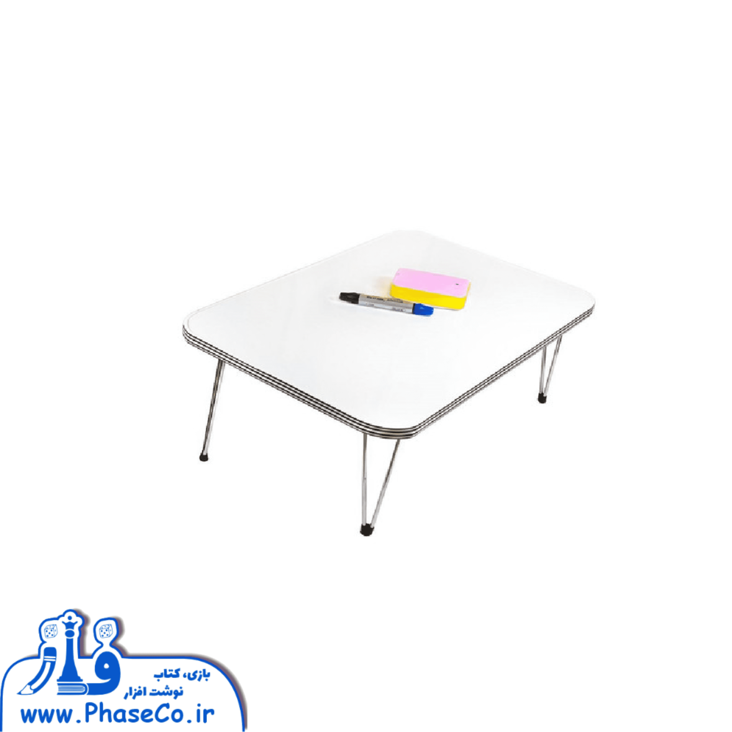 میز تحریر نشسته سفید با ضربه گیر مدل 70 میز تحریر نشسته سفید با ضربه گیر مدل 70 - Image 1